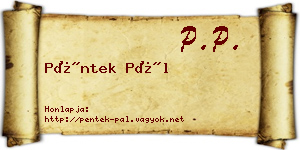 Péntek Pál névjegykártya