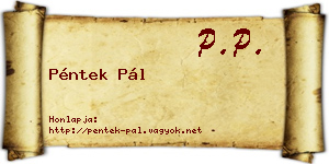 Péntek Pál névjegykártya
