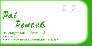 pal pentek business card